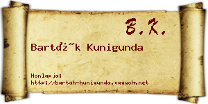 Barták Kunigunda névjegykártya
